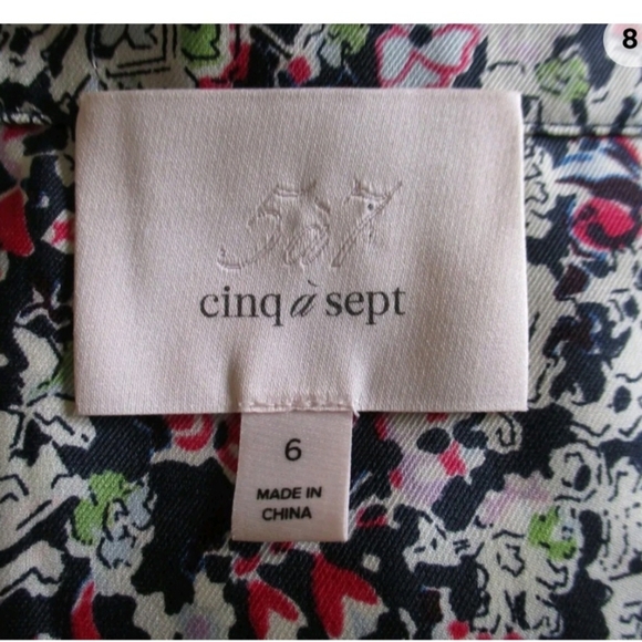 New Without Tags Cinq A Sept Floral Long Sleeve Midi Dress Size 6 - Picture 5 of 5